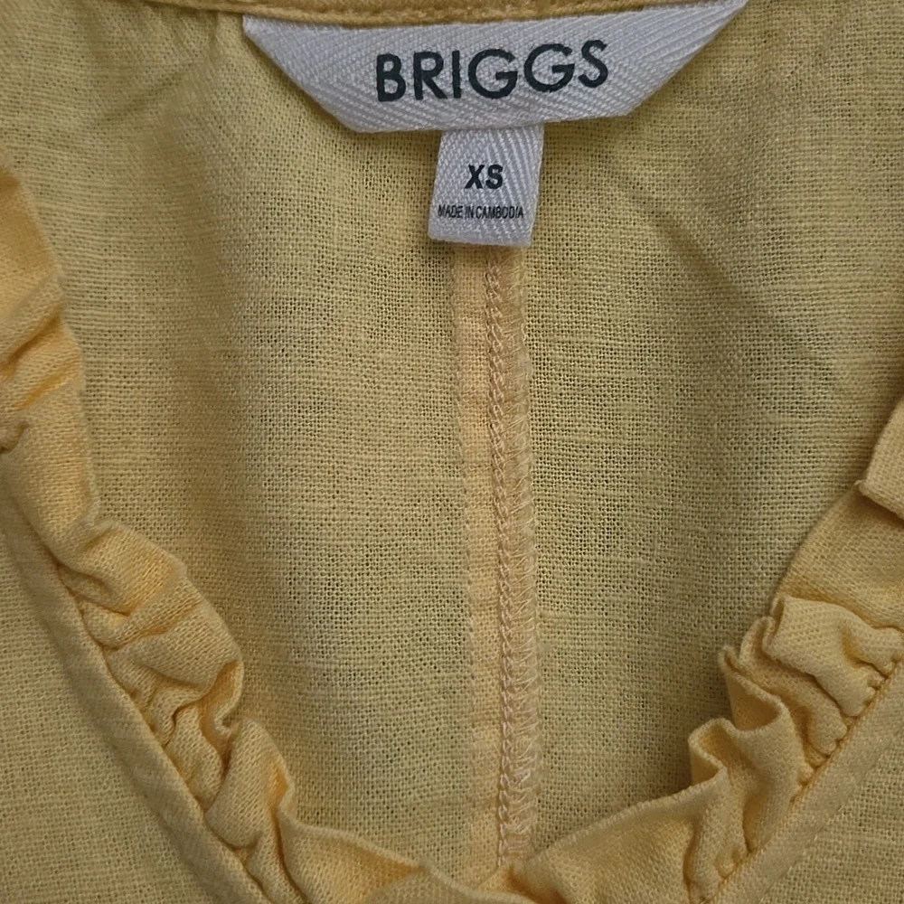 Briggs Yellow V-Neck Linen Sheath Dress with Pockets - Picture 2 of 5